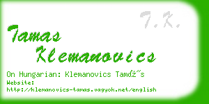 tamas klemanovics business card